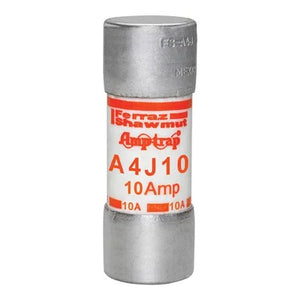 Mersen Ferraz-Shawmut A4J10 Fuse, 10A, Class J, Fast-Acting, 600VAC 300VDC, Ferrule, Amp-Trap®