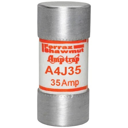 Mersen Ferraz-Shawmut A4J35 Fuse, 35A, Class J, Fast-Acting, 600VAC 300VDC, Ferrule, Amp-Trap®
