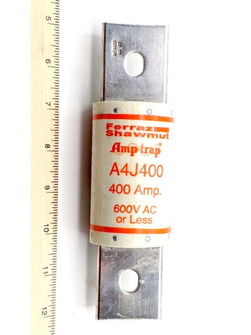 Mersen Ferraz-Shawmut A4J400 Class J Blade Fuse, 400A, Fast-Acting, 600VAC 300VDC, Amp-Trap®