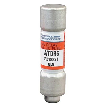 Mersen ATDR6 Fuse, 6A, Box of 10, Class CC, Time-Delay, 600VAC 300VDC, Ferrule, Amp-Trap 2000®