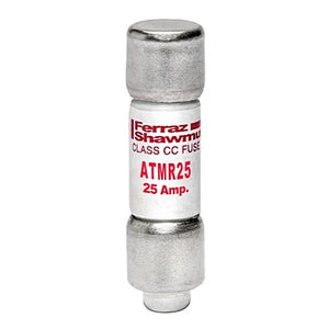 Mersen ATMR25 Fuse, 10 Pack, 25A, Class CC, Fast-Acting, 600VAC 600VDC Ferrule Amp-Trap®