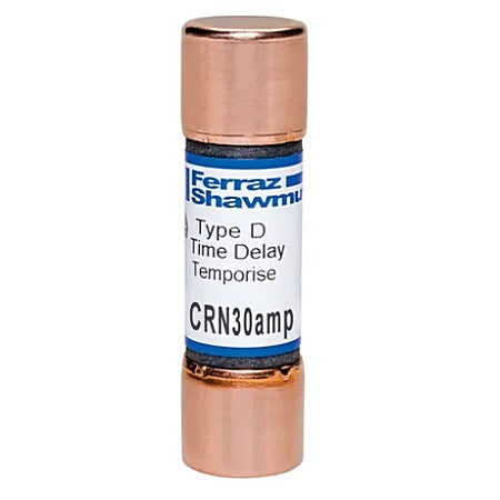 Mersen CRN30 Fuse, 30A, Class H, Type D, 250VAC 50/60Hz, Ferrule