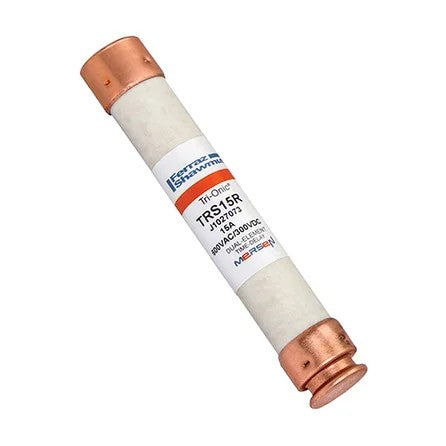 Mersen TRS15R Fuse, 15A, Class RK5, Time-Delay, 600VAC 300VDC, Ferrule Tri-Onic®