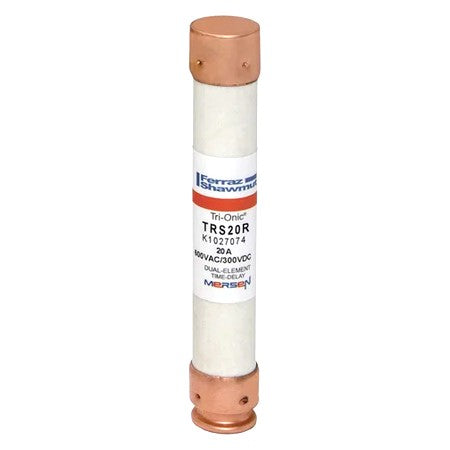 Mersen TRS20R Fuse, 20A, Class RK5, Time-Delay, 600VAC 300VDC, Ferrule Tri-Onic®