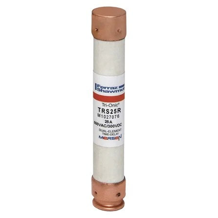 Mersen TRS25R Fuse, 25A, Class RK5, Time-Delay, 600VAC 300VDC, Ferrule Tri-Onic®