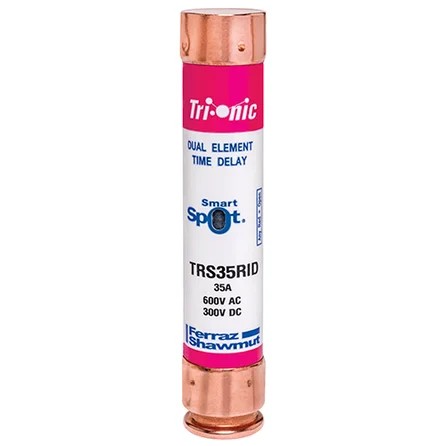 Mersen TRS35RID Fuse with Indicator, 35A, Class RK5, Time-Delay, 600VAC 300VDC, SmartSpot® Ferrule Tri-Onic® (TRS035RID)