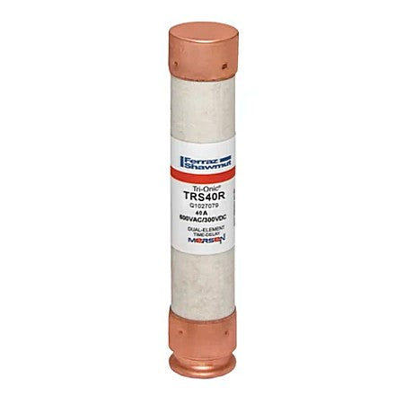 Mersen TRS40R Fuse, 40A, Class RK5, Time-Delay, 600VAC 300VDC, Ferrule Tri-Onic®
