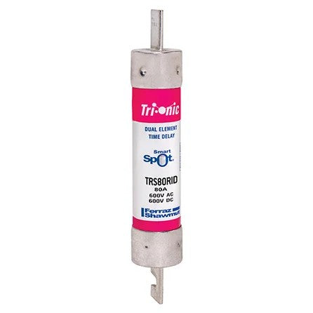Mersen TRS80RID Fuse with Indicator, 80A, Class RK5, Time-Delay, 600VAC 600VDC, Blade, SmartSpot® Tri-Onic®