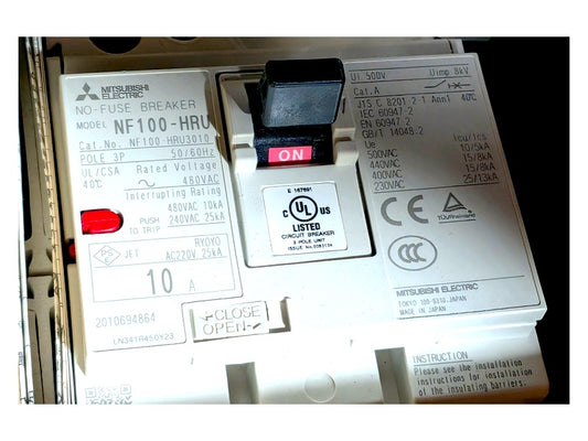 Mitsubishi NF100-HRU3P10AY New Genuine Original Molded Case Circuit Breaker (NF100-HRU3010)