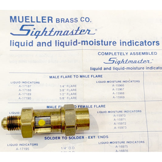 Mueller Brass Co. A-17191 Streamline Sightmaster Liquid Indicator 1/4" Flare New