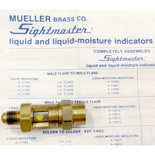 Mueller Brass Co. A-17191 Streamline Sightmaster Liquid Indicator 1/4" Flare New