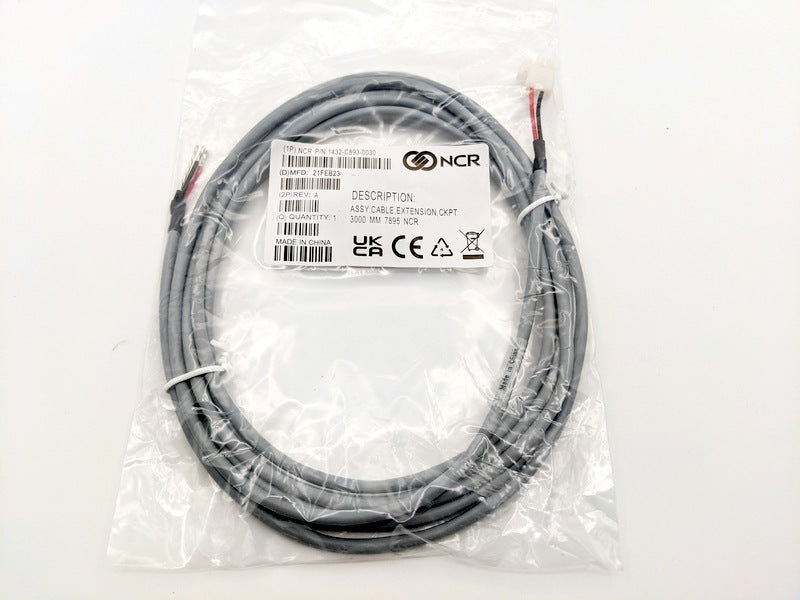NCR 1432-C893-0030 Genuine Original OEM Checkpoint Antenna Extension Cable, 3m 9.75ft, for 7895 POS Systems (1432C8930030)