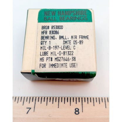 New Hampshire Ball Bearings B538DD New Genuine Original Airframe Control Ball Bearing