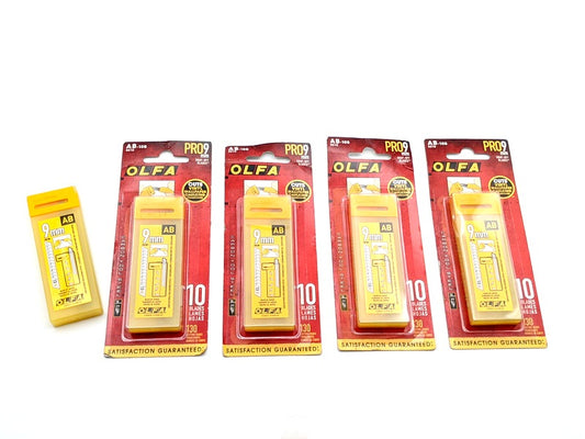 OLFA Pro 9 Blades, 50 Blades For 9mm Utility Knives (5 x 10-Packs) (AB-10B, 5010)