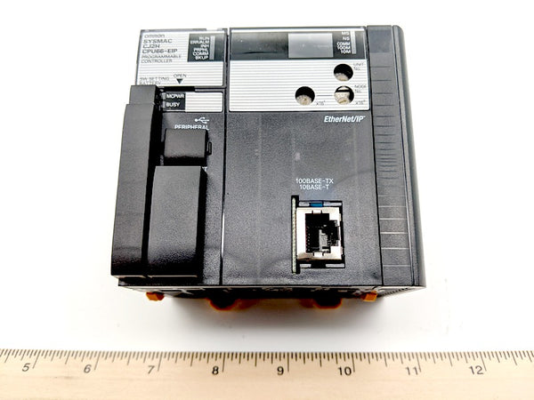 Omron CJ2H‑CPU66‑EIP CJ2H PLC CPU Module with Built‑In EtherNet/IP, 150K Steps, 352K Words Memory, USB/RS‑232 (CJ2HCPU66EIP)