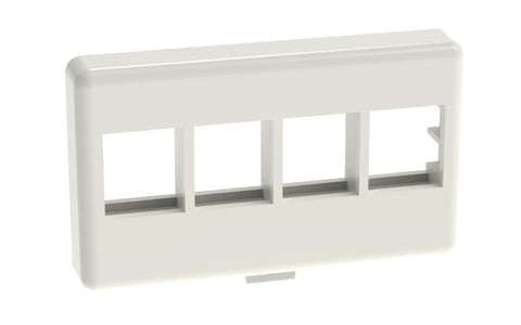 Panduit Netkey NK4MFIW, Box of 10, Faceplate, 4-Port, Off White