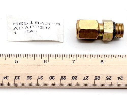 Parker 6 F5BU-S MS51843-5 New Genuine Original Hydraulic Tube to Boss Adapter