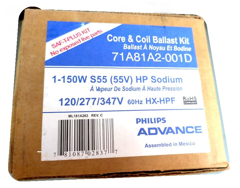 Philips Advance 71A81A2-001D New Genuine Original HID Ballast Kit Core & Coil 150W HPS Multi-Tap 120/277/347V