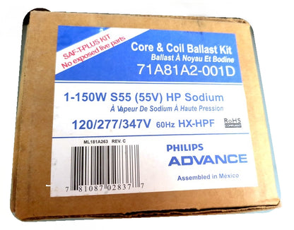 Philips Advance 71A81A2-001D New Genuine Original HID Ballast Kit Core & Coil 150W HPS Multi-Tap 120/277/347V