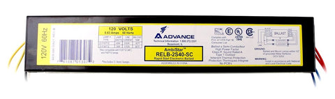 Philips Advance AmbiStar RELB-2S40-SC Electronic Fluorescent Ballast, 2 Lamp, F40 T12, 40W, 120V (RELB2S40SC)