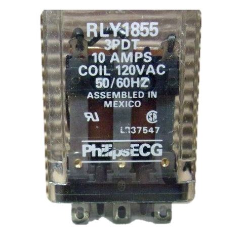 Philips ECG RLY1855 Relay 3PDT 10A 120VAC Coil