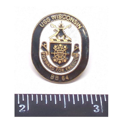 USS Wisconsin BB 64 Battleship Military Lapel Enamel Pin Clutch Back