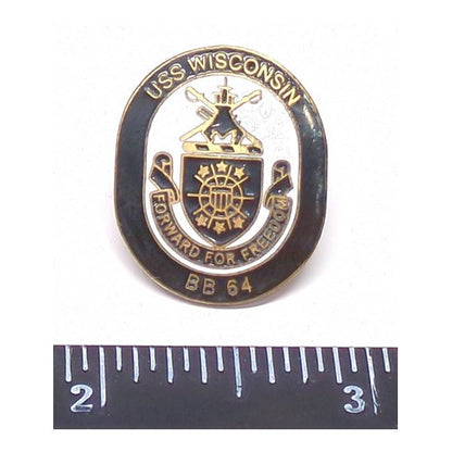 USS Wisconsin BB 64 Battleship Military Lapel Enamel Pin Clutch Back