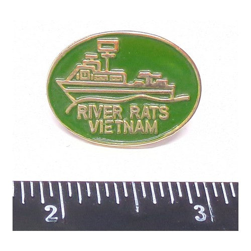 River Rats Vietnam Military Lapel Enamel Pin Clutch Back
