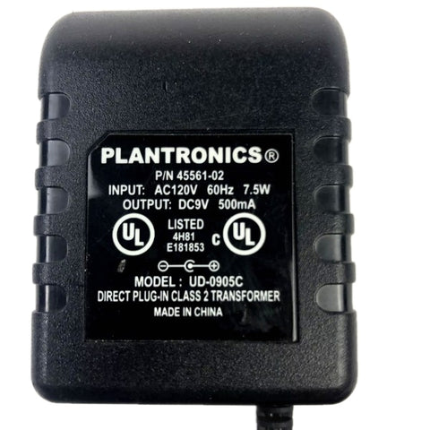 Plantronics UD090050C 45561-02 Genuine Original OEM 9VDC 500mA AC Wall Adapter Power Supply