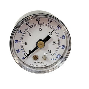 Powers/Siemens 142-0373 Pressure Gauge, Pneumatic, 0 to 30 psi (200 kPa), Dual Scale, New (1420373)