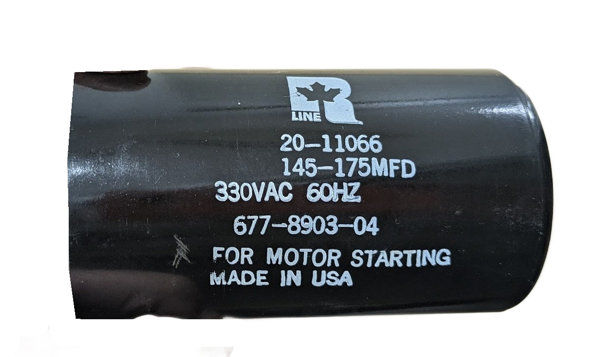 R-Line 20-11066 Motor Start Capacitor 145-175MFD 330VAC 60Hz (677-8903-04)