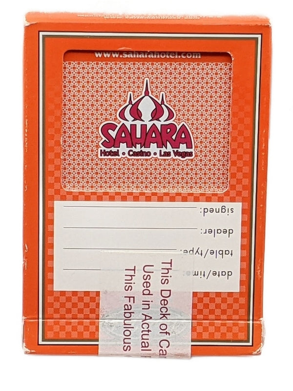 Sahara Hotel Casino Las Vegas Vintage Blackjack Playing Cards, Orange