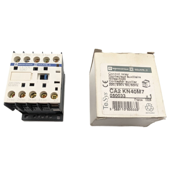 Schneider Telemecanique CA2 KN40M7 New Genuine Original TeSys-K 4-NO Control Relay, White (220–230 VAC Coil)