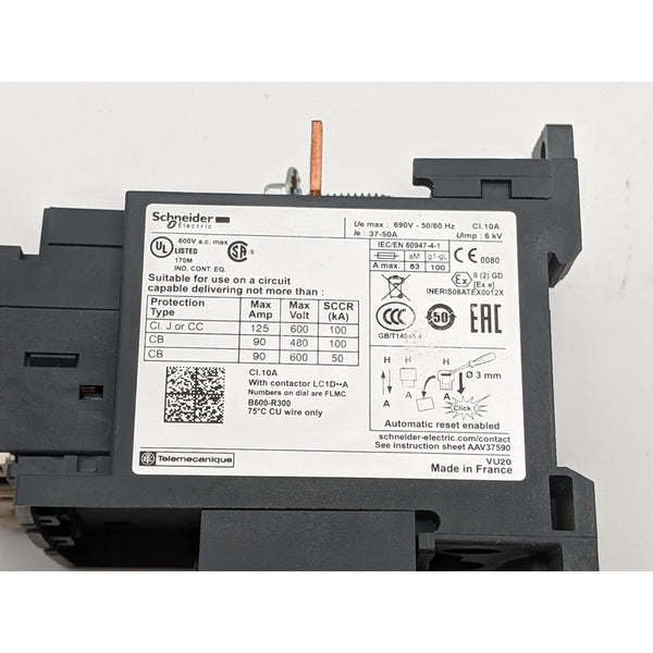 Schneider Electric LRD3506 TeSys LRD Thermal Overload Relay, 37–50A, Used