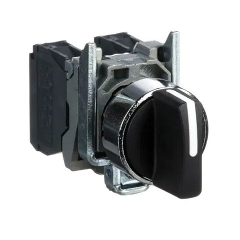 Schneider Electric XB4 BD33 Maintained Selector Switch, 3 Position Knob, 2NO, 10A, 600V (XB4BD33)