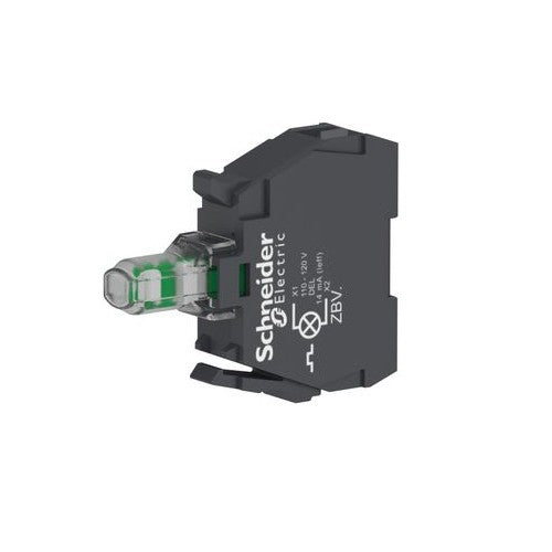 Schneider ZBV-G6 Push Button Light Block, 22mm, Harmony XB4, Blue Integral LED, 110/120 VAC, New (ZBVG6)