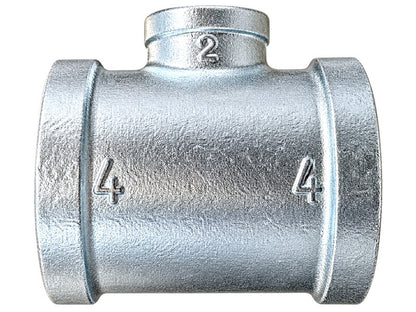 SCI Smith-Cooper 34RT1040020C New 4" × 4" × 2" Galvanized Malleable Iron Reducing Tee, Class 150