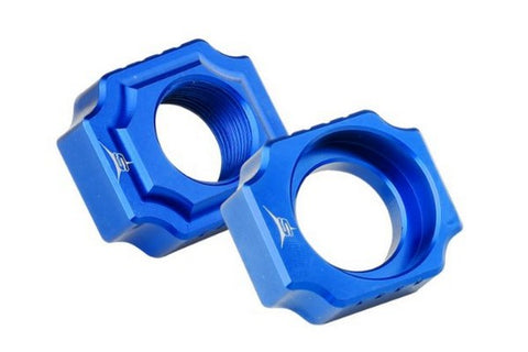 Sherco 6535 New Genuine Original Chain Adjuster Tensioner Blocks, Pack of 2, Blue Anodized