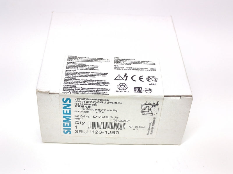 Siemens 3RU1126-1JB0 New Genuine Original Thermal Overload Relay