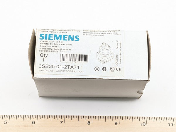 Siemens 3SB35 01-2TA71 New Genuine Original 22mm Metal Round Illuminated Selector Switch