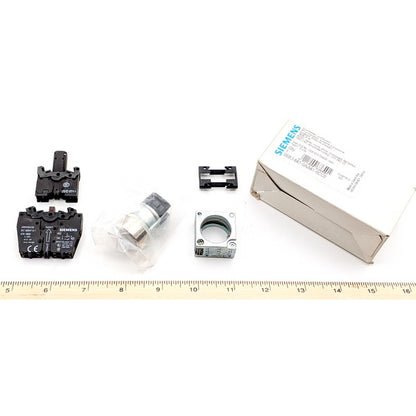 Siemens 3SB3 647-0AA61-0CC0 New Genuine Original Illuminated Momentary Flat Pushbutton Metal White