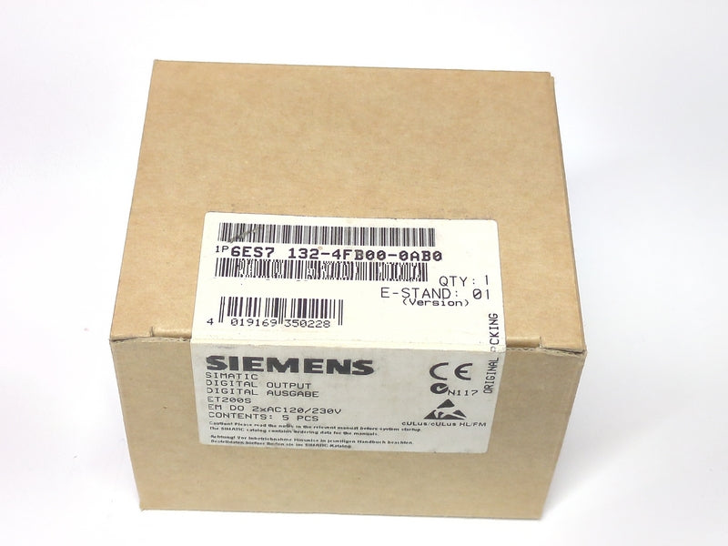 Siemens 6ES7 132-4FB00-0AB0, 5-Pack, New Genuine Original SIMATIC DP Electronic Module