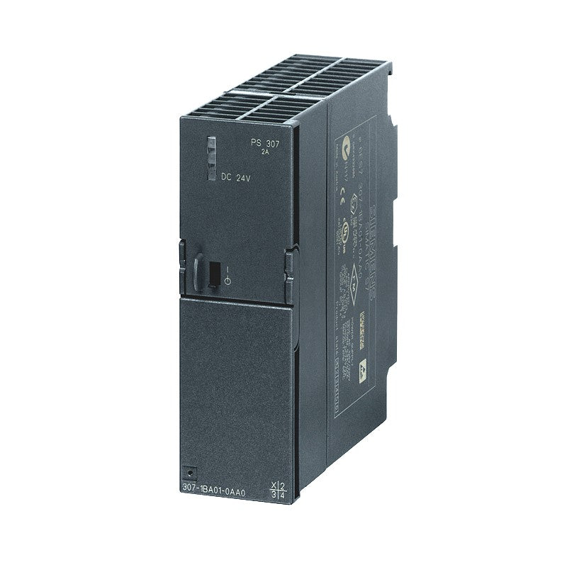 Siemens 6ES7 307-1BA01-0AA0 SIMATIC S7-300 1-Phase Regulated Power Supply, 120/230 VAC, 24 VDC Output, 48 W Power Rating, 2 A, DIN Rail Mount (6ES73071BA010AA0)