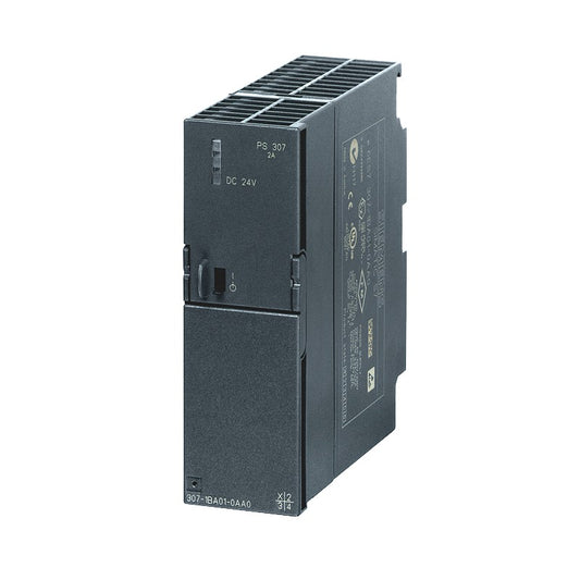 Siemens 6ES7 307-1BA01-0AA0 SIMATIC S7-300 1-Phase Regulated Power Supply, 120/230 VAC, 24 VDC Output, 48 W Power Rating, 2 A, DIN Rail Mount (6ES73071BA010AA0)