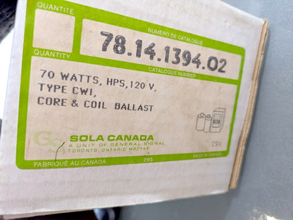 Sola Canada 78.14.1394.02 New Genuine Original HID Ballast Kit Core & Coil 70W HPS 120V CWI