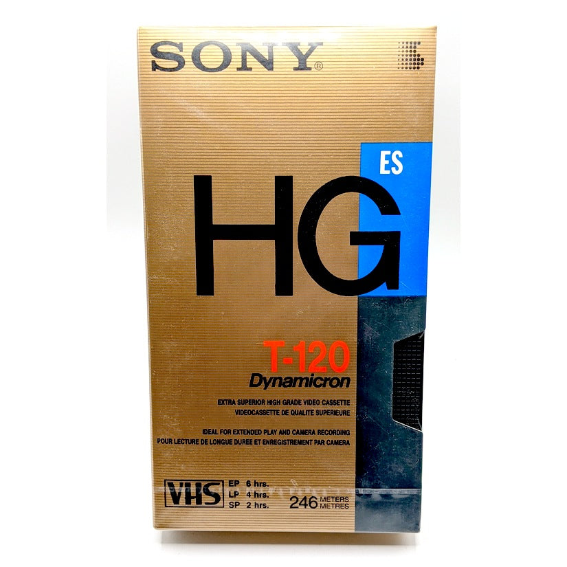 Sony Dynamicron ES-HG T-120 Blank VHS Videocassette Tape, 6 hrs., New, Sealed