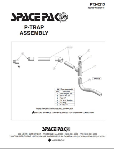Spacepak PT2-0213 P-Trap Assembly 45W30-WG0127-01 (PT20213)