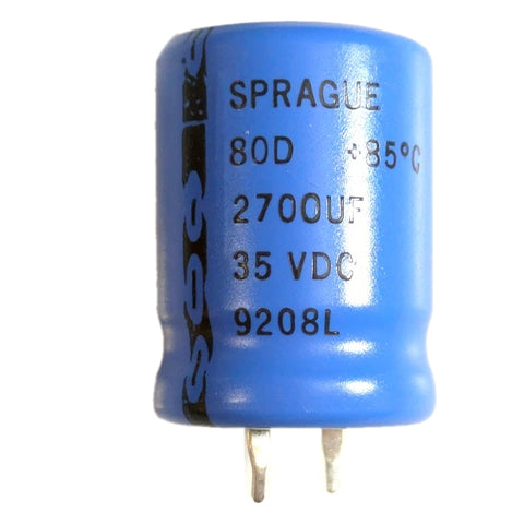 Sprague Capacitors, Pack of 5, 2700 µF 35 VDC , Aluminum Electrolytic, 80D, 9208L