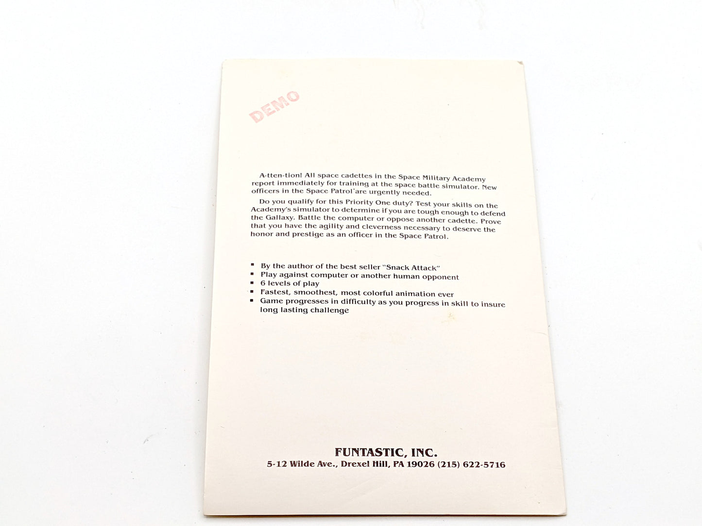 Space Cadette Game for Apple II, Complete Original Release With Booklet & 5.25" Floppy Disk