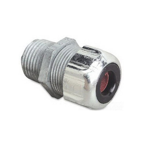Thomas & Betts 2542 Strain Relief Liquidtight Cord Connector, 1 in, Malleable Iron, Zinc Plated, New